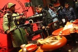 Sur le plateau du film The Man with the Iron Fists Sur le plateau du film The Man with the Iron Fists