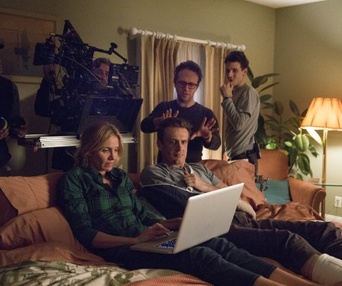 Sur le plateau du film Sex Tape
