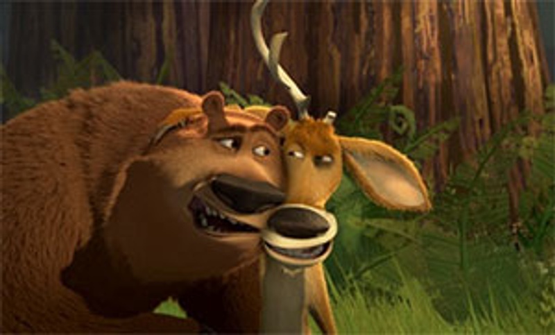 Boog et Elliot dans une scène du film Les Rebelles de la forêt.