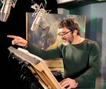 Sur le plateau d'enregistrement de Shrek Forever After