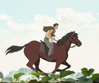 Une scène du film Miraï, ma petite soeur