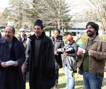 Sur le plateau du film La Sacrée