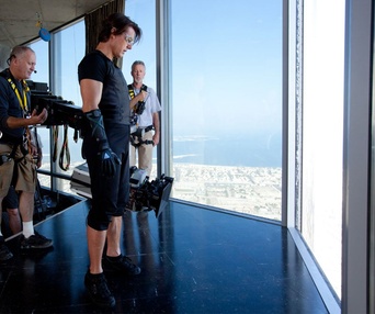 Sur le plateau du film Mission: Impossible - Ghost Protocol