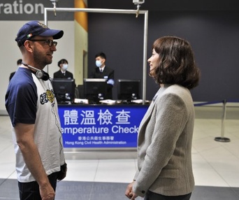 Sur le plateau du film Contagion