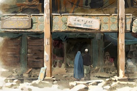 Une scène du film Les hirondelles de Kaboul Une scène du film Les hirondelles de Kaboul