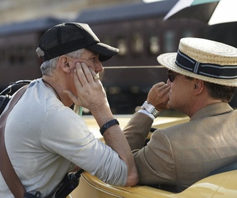 Sur le plateau du film The Great Gatsby