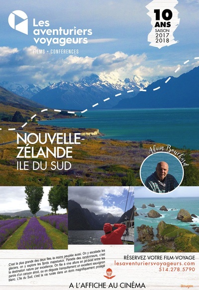 Affiche du film Les aventuriers voyageurs - Nouvelle-Zélande du Sud