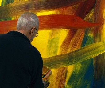 Une scène du film Gerhard Richter Painting