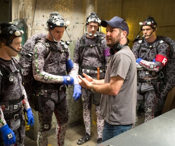 Sur le plateau du film Teenage Mutant Ninja Turtles