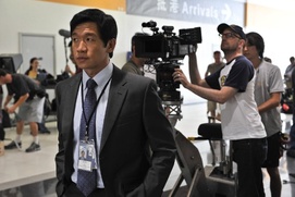 Sur le plateau du film Contagion