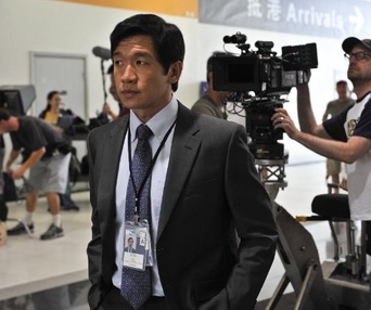 Sur le plateau du film Contagion
