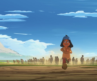 Une scène du film Yakari, la grande aventure