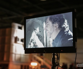 Sur le plateau du film Le problème d'infiltration
