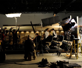 Sur le plateau du film Holy Rollers