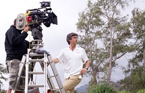 Sur la plateau du film The Descendants