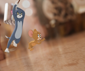 Une scène du film Tom and Jerry