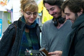 Sur le plateau du film Un heureux événement