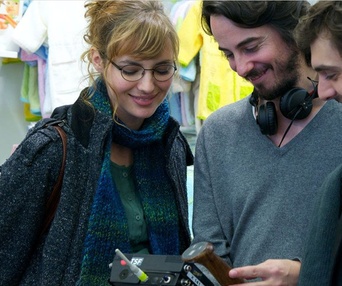 Sur le plateau du film Un heureux événement