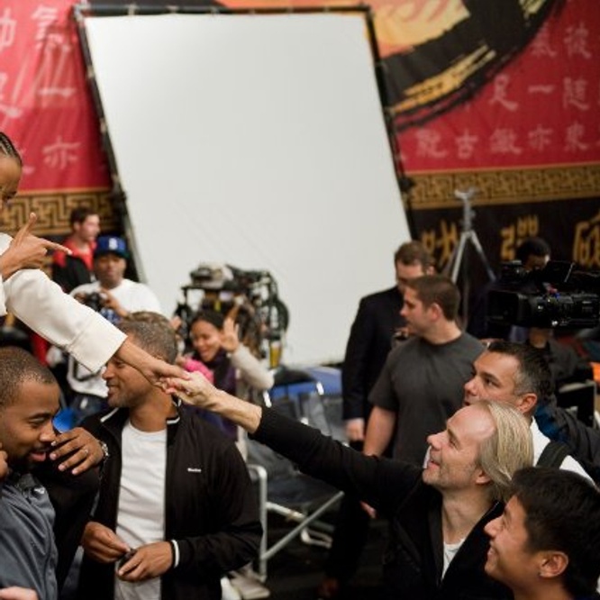 Sur le plateau du film <em>The Karate Kid</em>